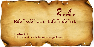 Rákóczi Lóránt névjegykártya