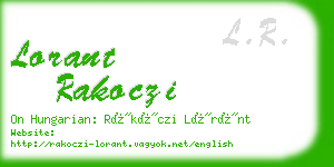 lorant rakoczi business card